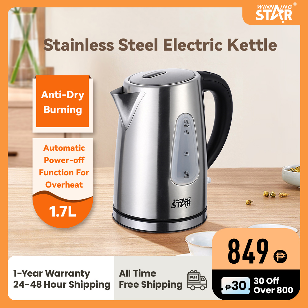 Winning Star Wireless Electric Kettle 1.8L Stainless Steel with
