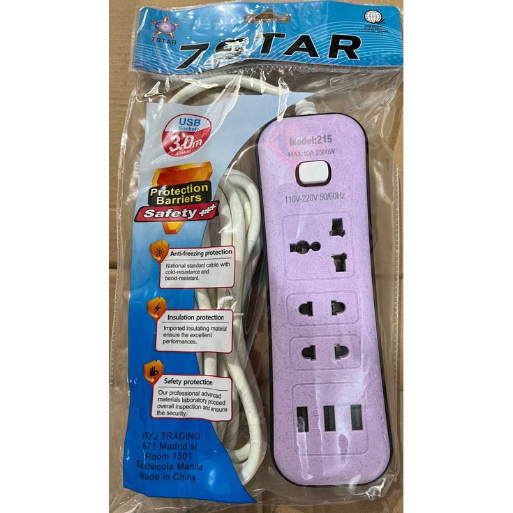 3M safety extension cord with usb port & one main switch Lazada PH
