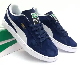 puma suede navy blue and white