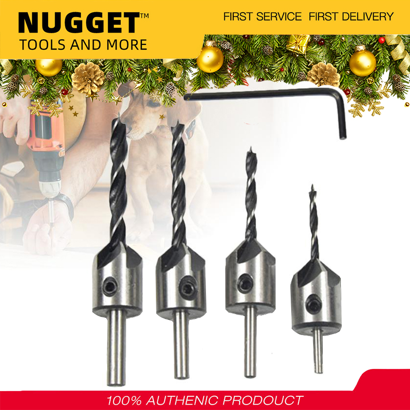 5PCS 5 Flute Countersink Drill Bit Countersink Wood Drill Bit Set