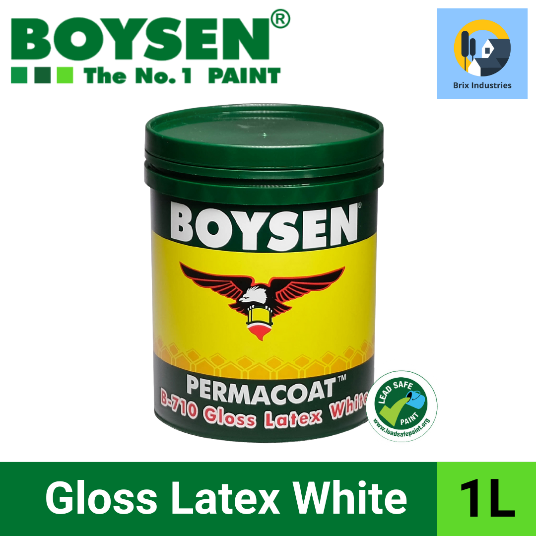 Boysen Permacoat Flat, SemiGloss, Gloss Latex White 1 Liter, 4 Liters or 16 Liters 100 Acrylic