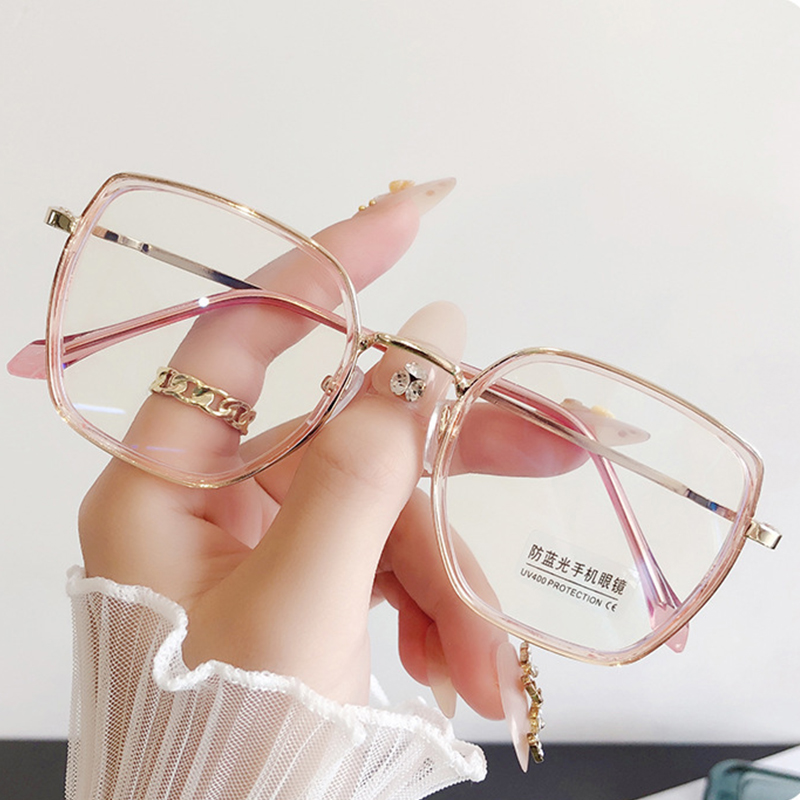 Trendy Blue Light Blocking Glasses for Women Big Face Round Face