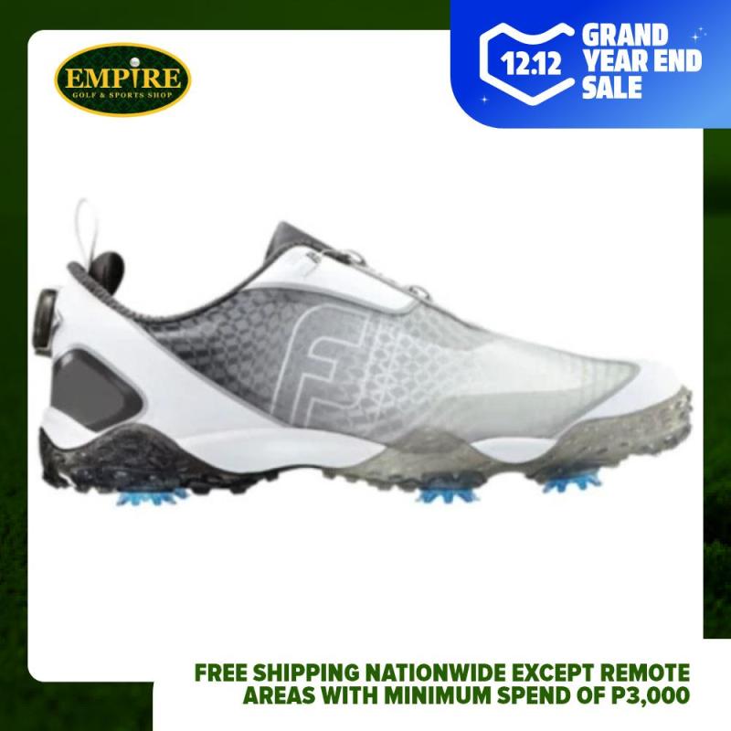 FootJoy FJ _ ฟรีสไตล์ BOA Mens รองเท้ากอล์ฟ (สีขาว/สีเทา)