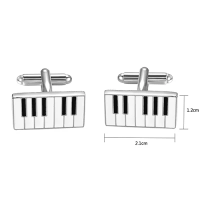 Yoursfs Men's Cufflinks Simple Design Unique Black and White Piano Key Cufflinks Anniversary Birthday Gift