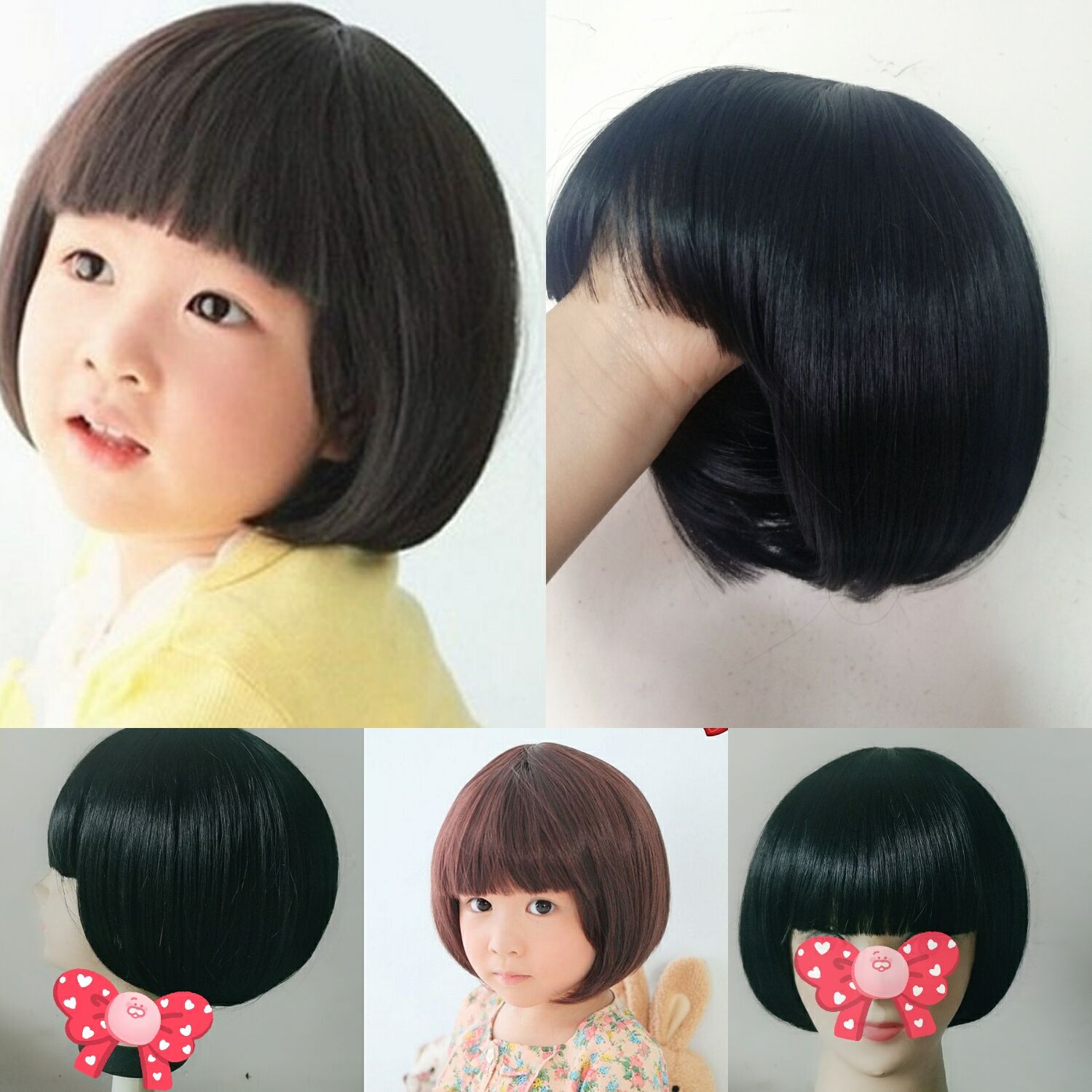 Korean Children's Wig Baby Girl's Short Hair Girl Infant Wig  Children's Wig Princess Wig SheathBOBOCaps | Lazada PH