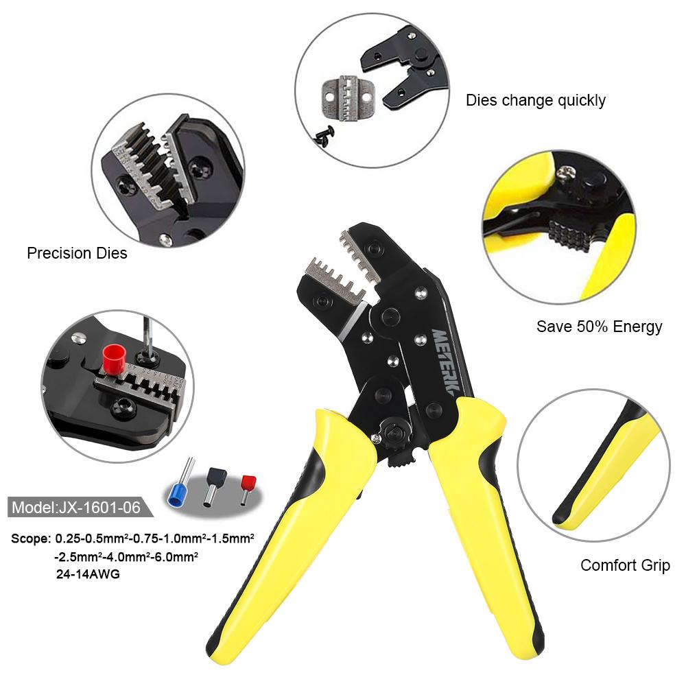 Karlak Wire Crimper Crimping Pliers Jaw JX-1601-2546 AWG14-10...