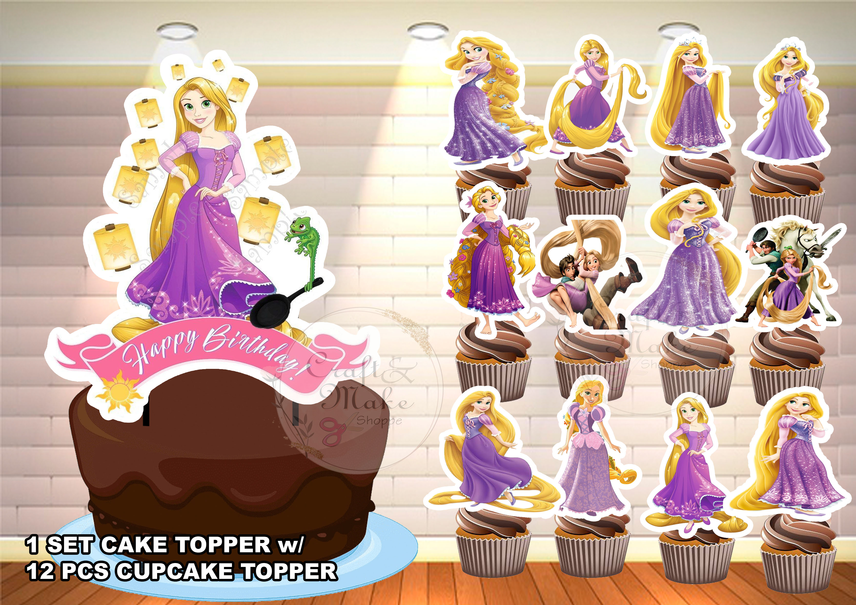 Disney Animators Collection Tangled Rapunzel Toddler Figure Figurine Cake Topper