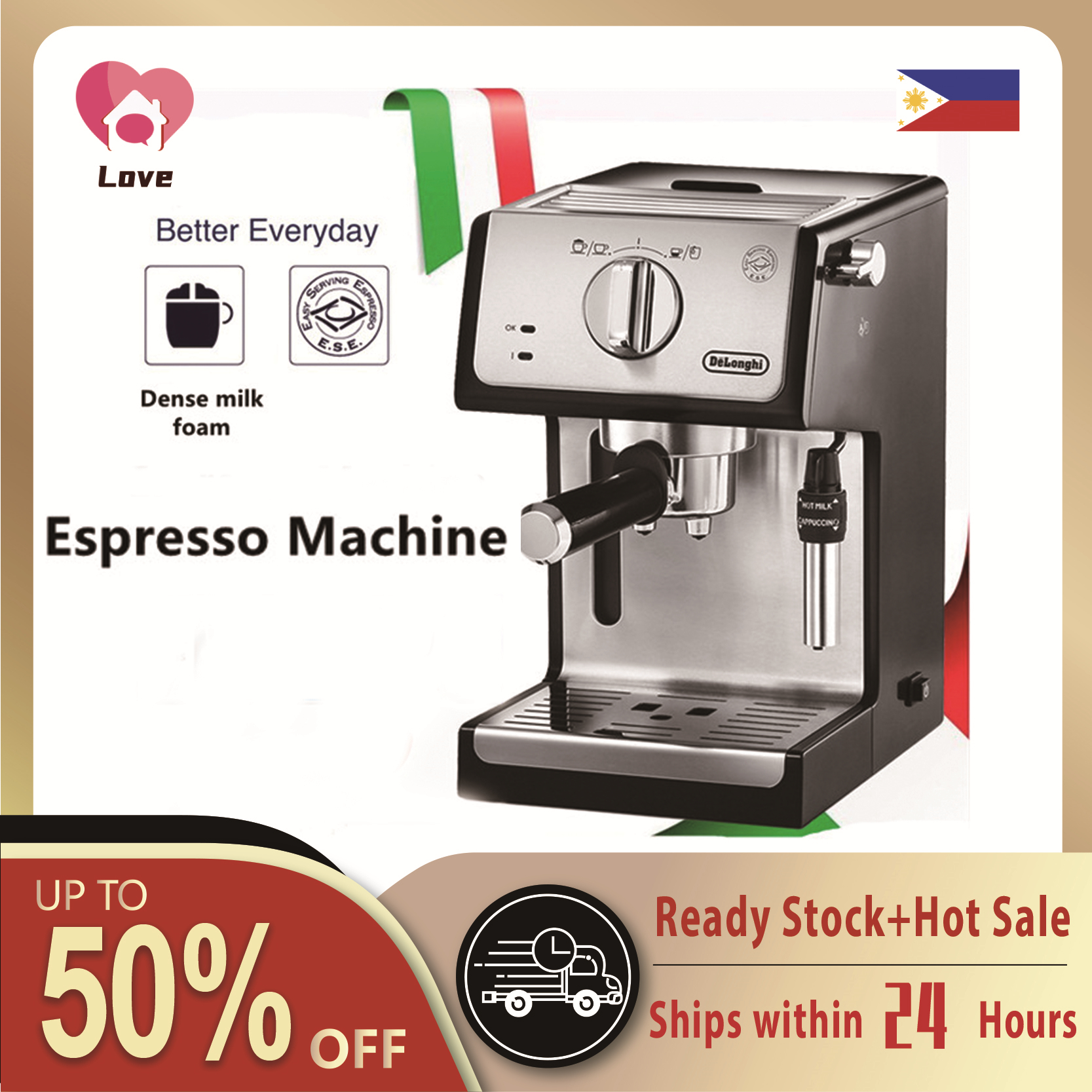 [100% Original] Delonghi Semi-Automatic Coffee Machine Espresso Milk ...