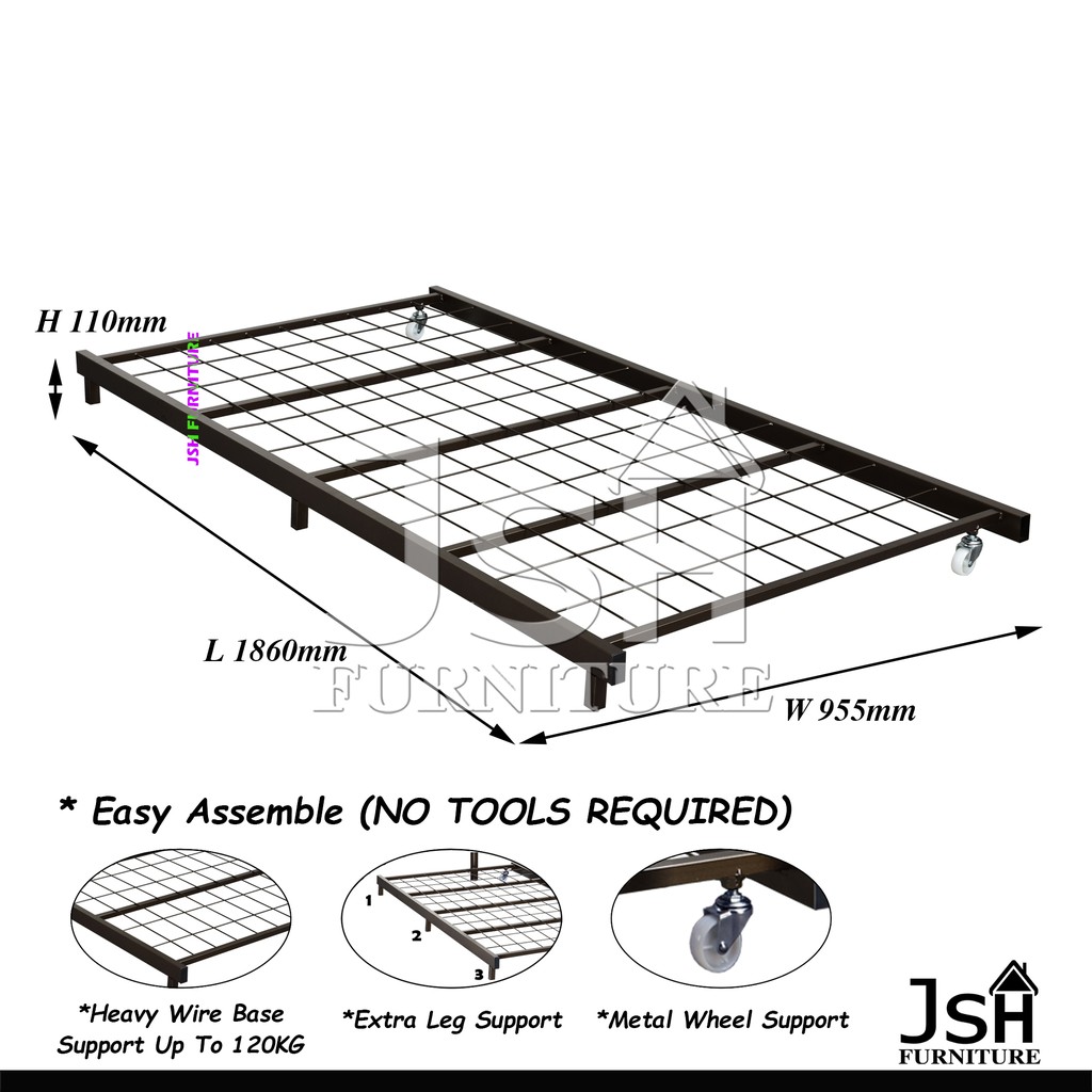 Single Metal Bed Frame & Pull Out Bed Frame JSH S22 Katil Bujang