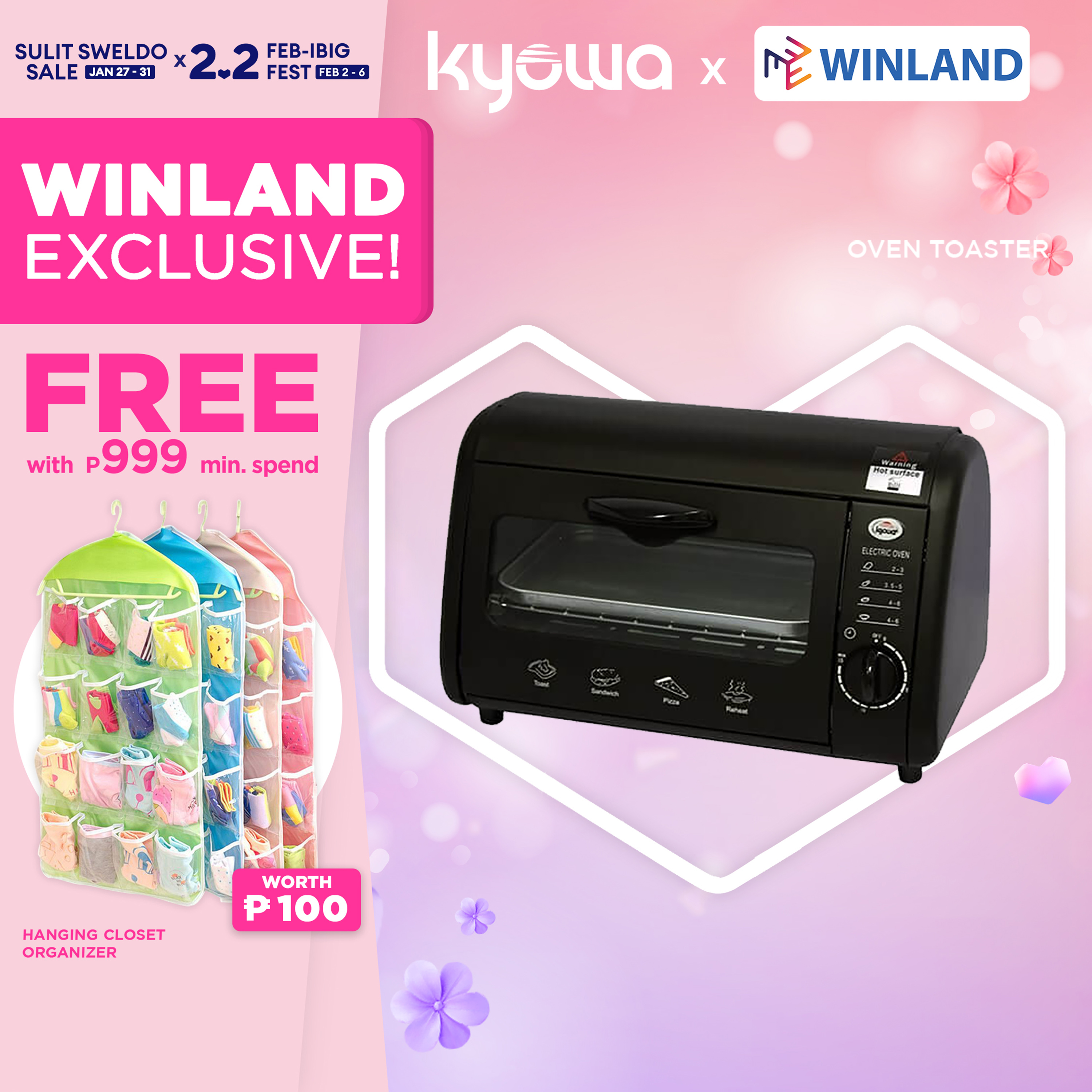 KYOWA by Winland Oven Toaster with 15 min Timer 7 Liters KW3215