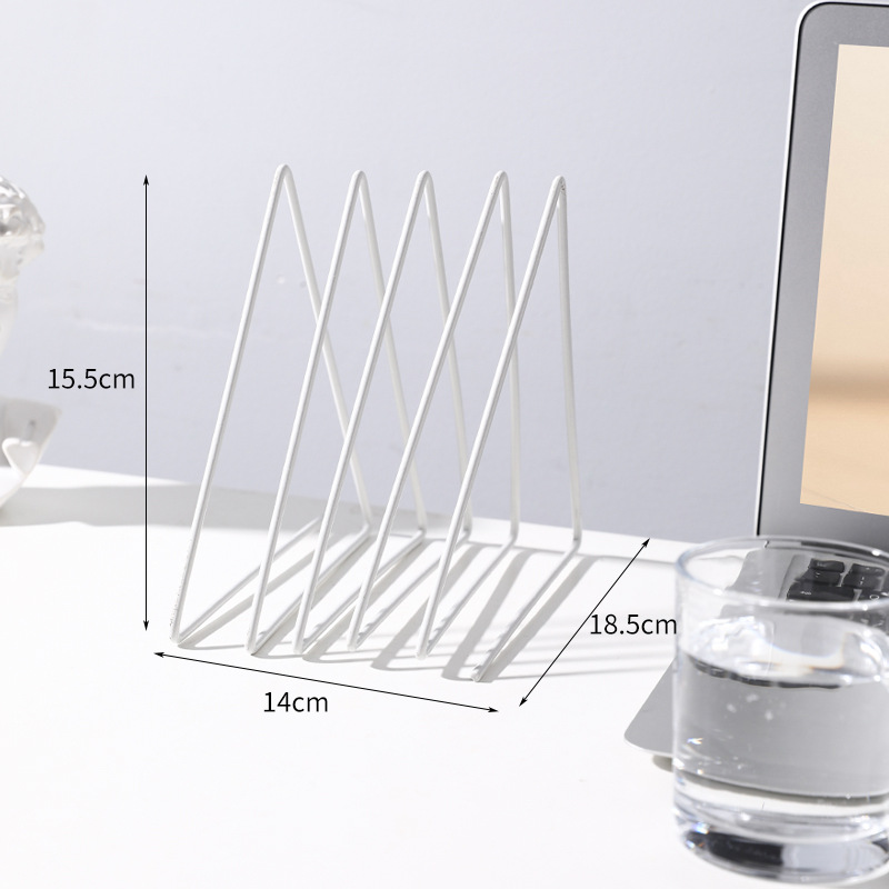 Bookshelf Desk Magazine Book Organizer Triangle Files Display Rack ...