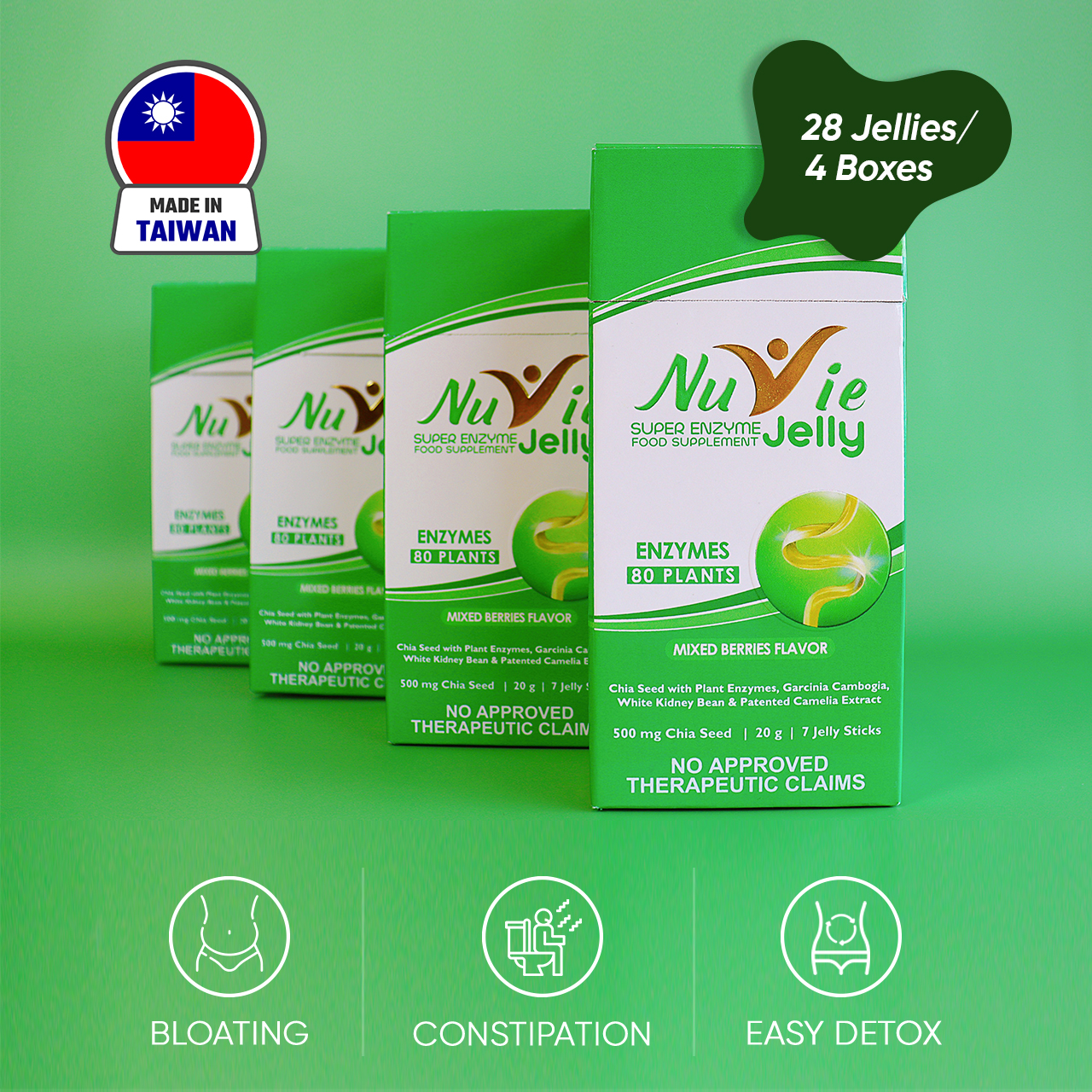 NuVie Super Enzyme Jelly 28x [Constipation, Bloating, Detox