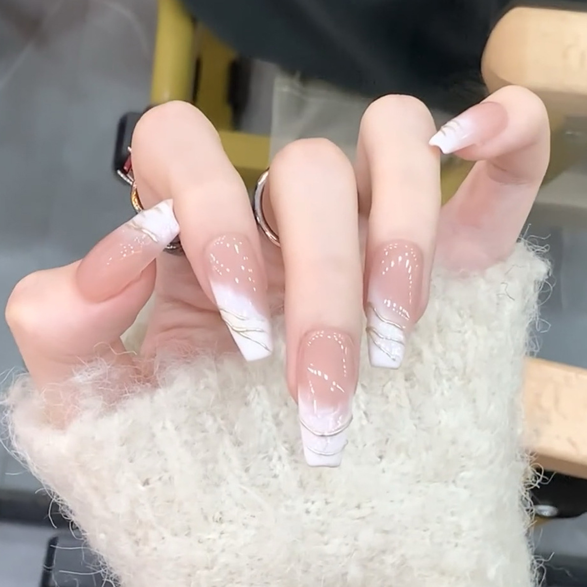 Stunning White Nail Extension Design