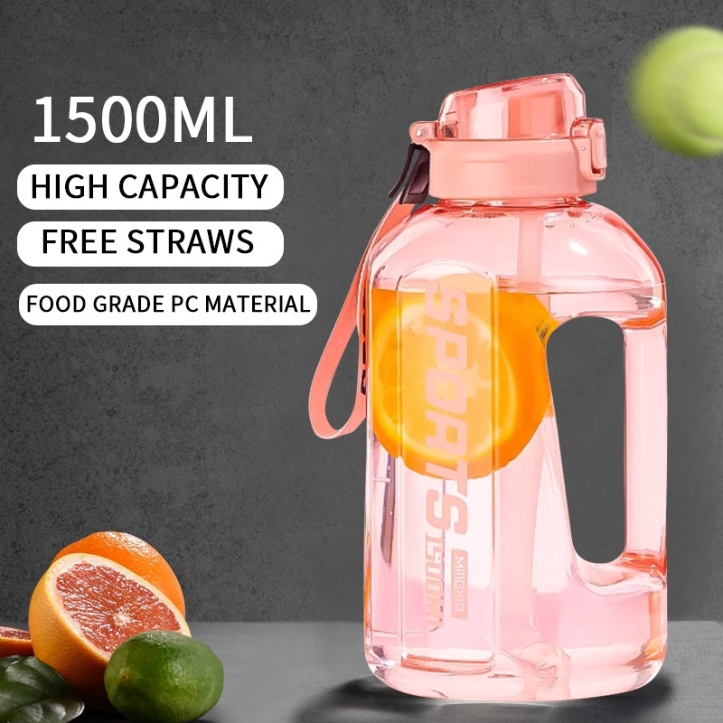 1.5L Sports Water Bottle Without BPA Drop-Proof Leak-Proof With handle ...