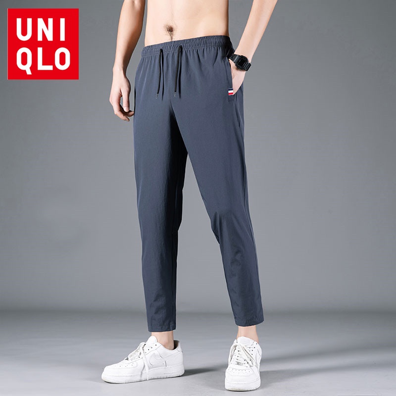 SHUNAICHI Uniqlo Summer Sweatpants Thin Pencil Ankle Ninth Pants Quick Dry  Pants Male Plus Size Long Pants Casual Pants 0323