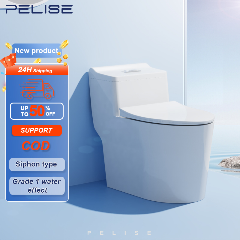 PELISE Ceramic Water Saving Toilet Bowl Set with Seat Cover and Flush ...
