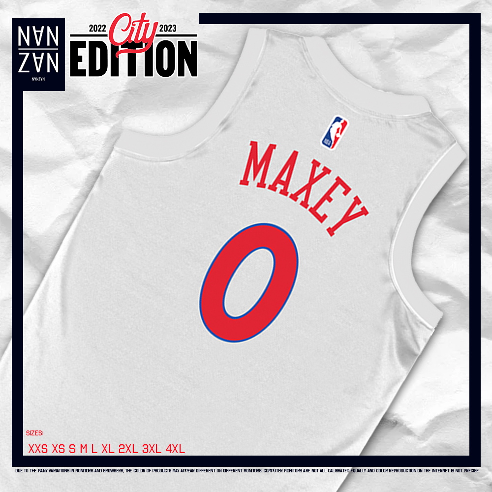 NANZAN 2022-23 City Edition NBA Philadelphia 76ers Tyrese Maxey Sublimation  Premium Jersey
