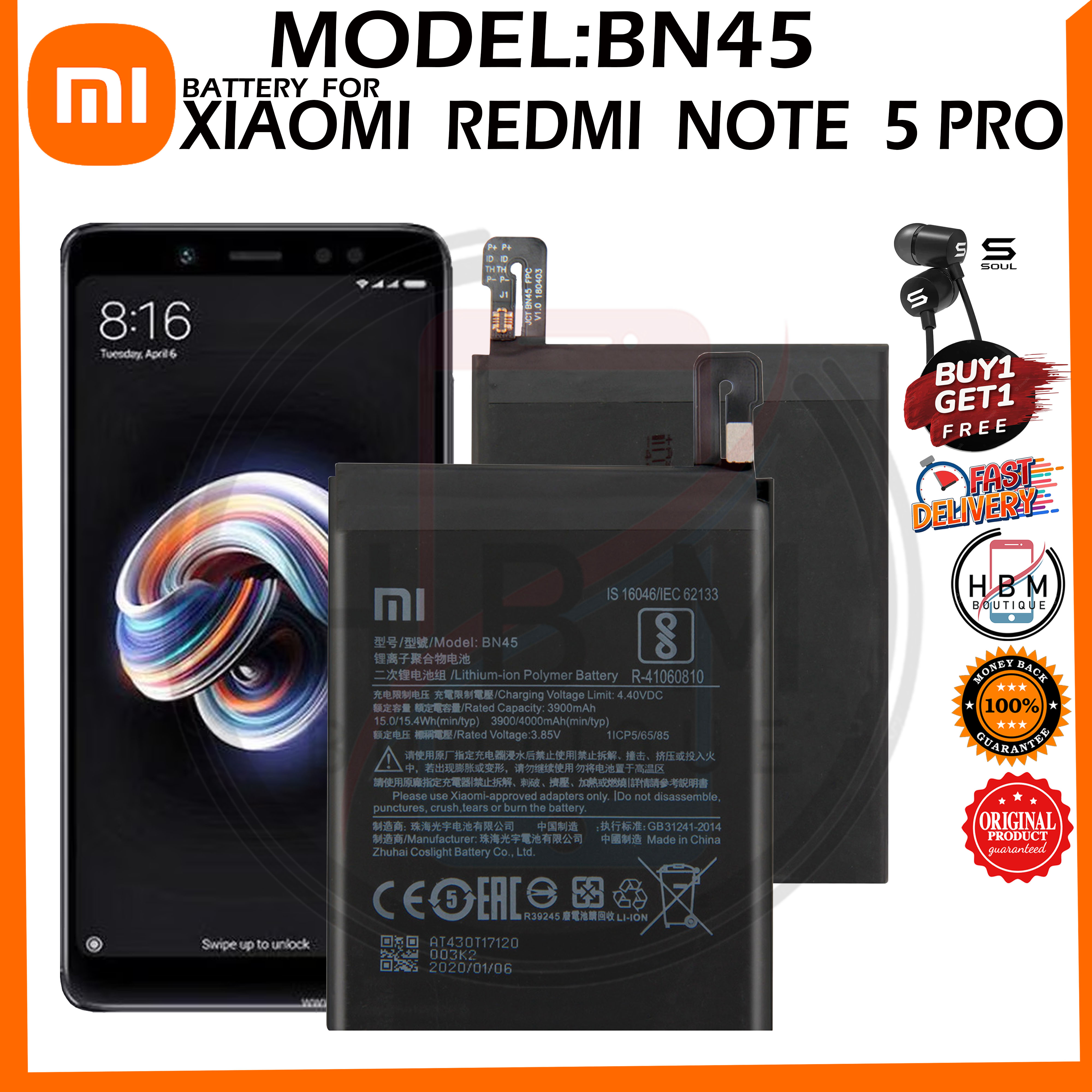 redmi note 5 pro battery details