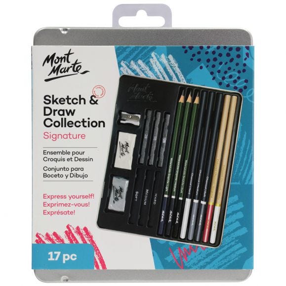 Mont Marte Signature Sketching Set In Wooden Box 21pc