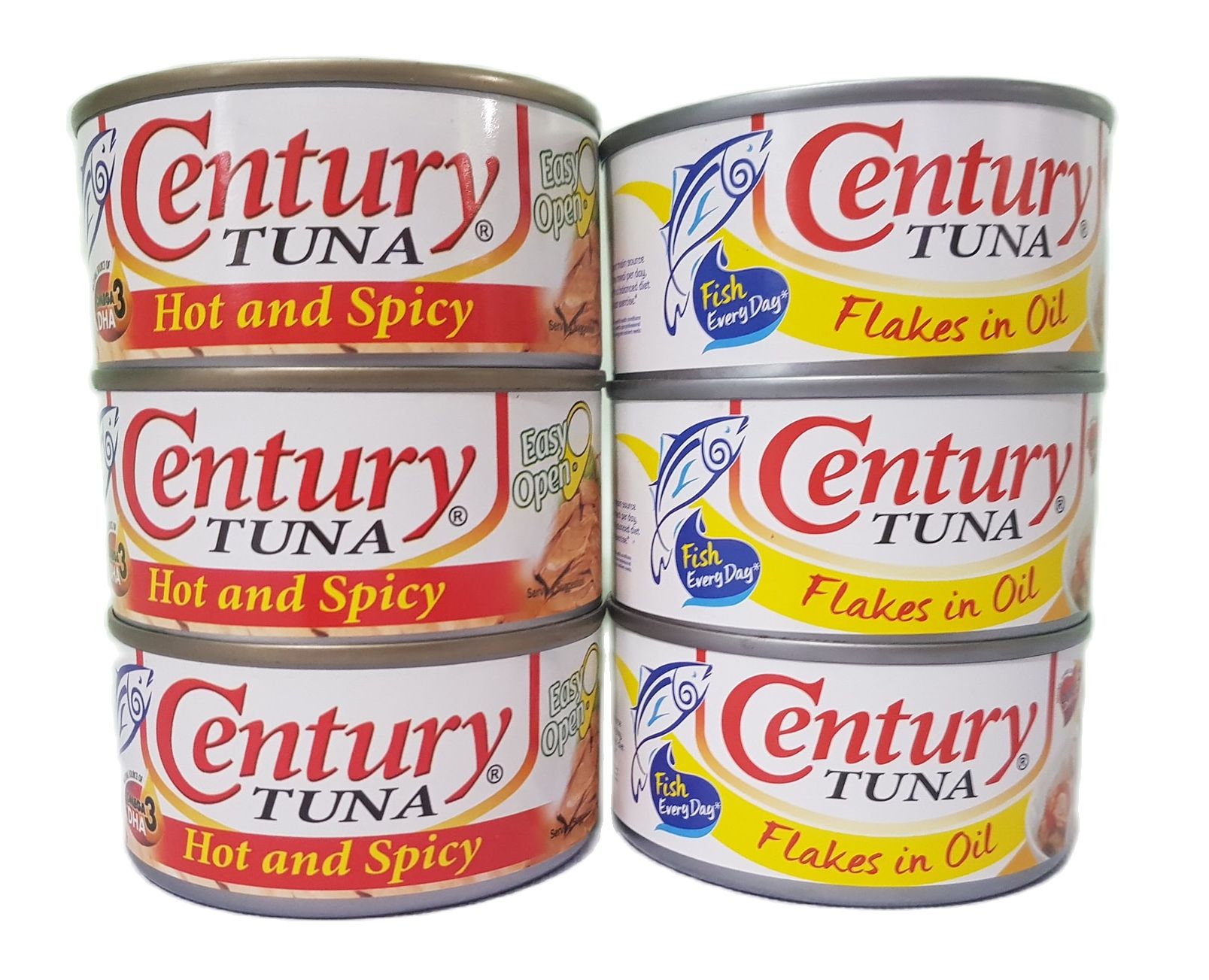 CENTURY TUNA Flakes in Vegetable Oil and Hot & Spicy Flavor Combination