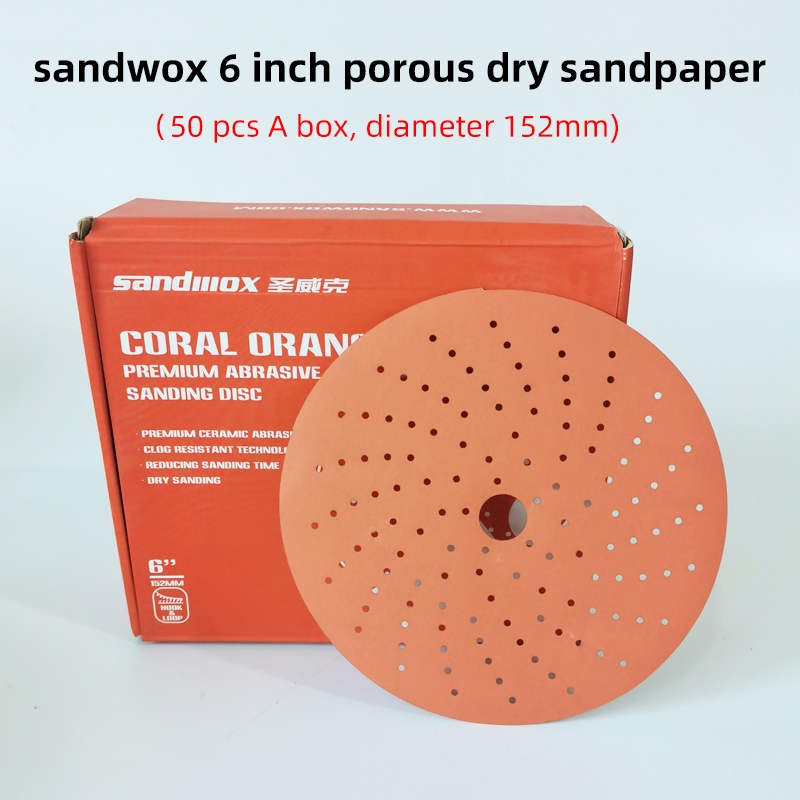 10 Pcs 6 Inch 150mm Car Sandpaper Putty Grinding And Polishing Round