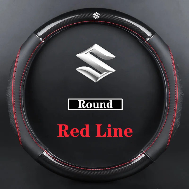 Hardingsun 【Suzuki】 Carbon Fibre Leather Car Steering Wheel Cover For