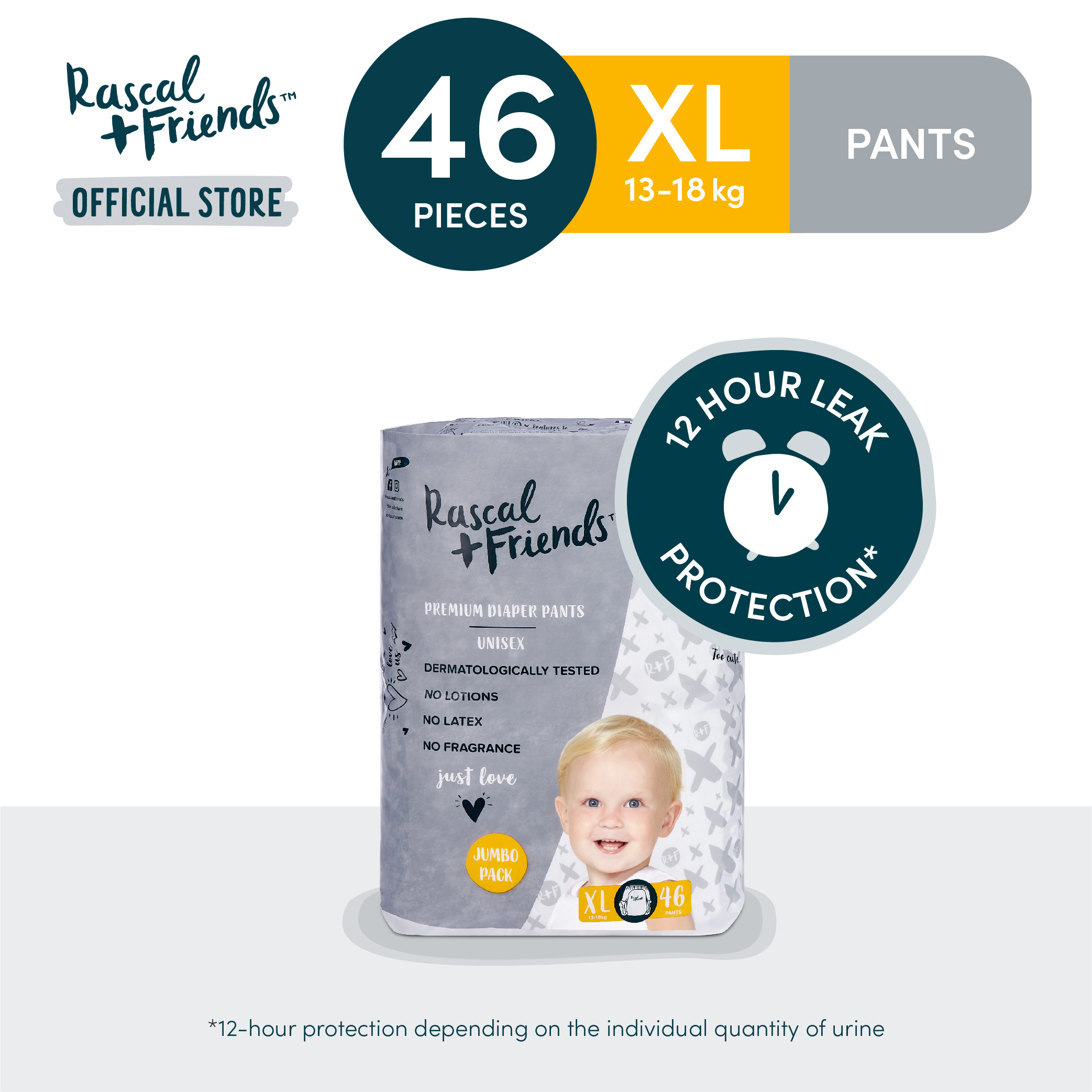 RASCAL + FRIENDS Pants Super Jumbo Box LARGE (10-15 kgs) - 52 pcs x 3 (156  pcs) - Diaper Pants