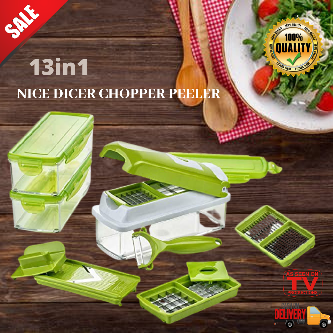 Generic Fruit And Vegetable Slicer Nicer Dicer Plus Green @ Best