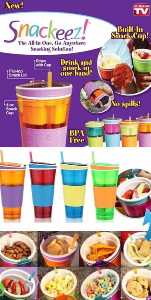 Snackeez 2 in 1 Snack & Drink in one Cup - New #PAC11147 | Surplus Trading  Corporation