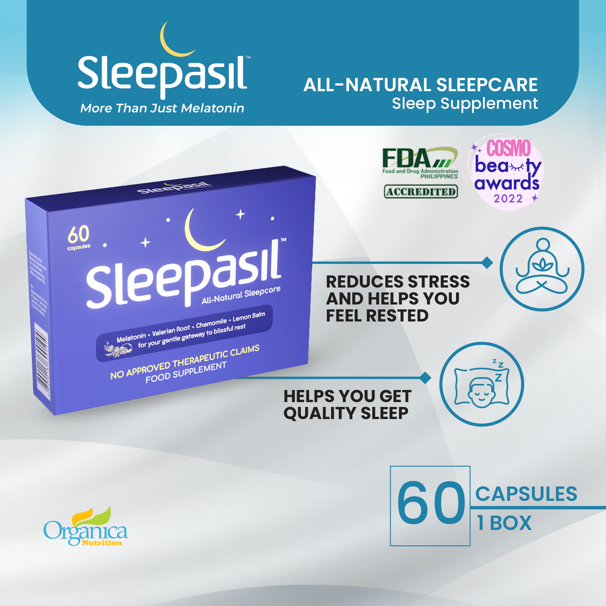 [For Sleep & Stress Relief] Sleepasil Melatonin & Magnesium Supplement ...