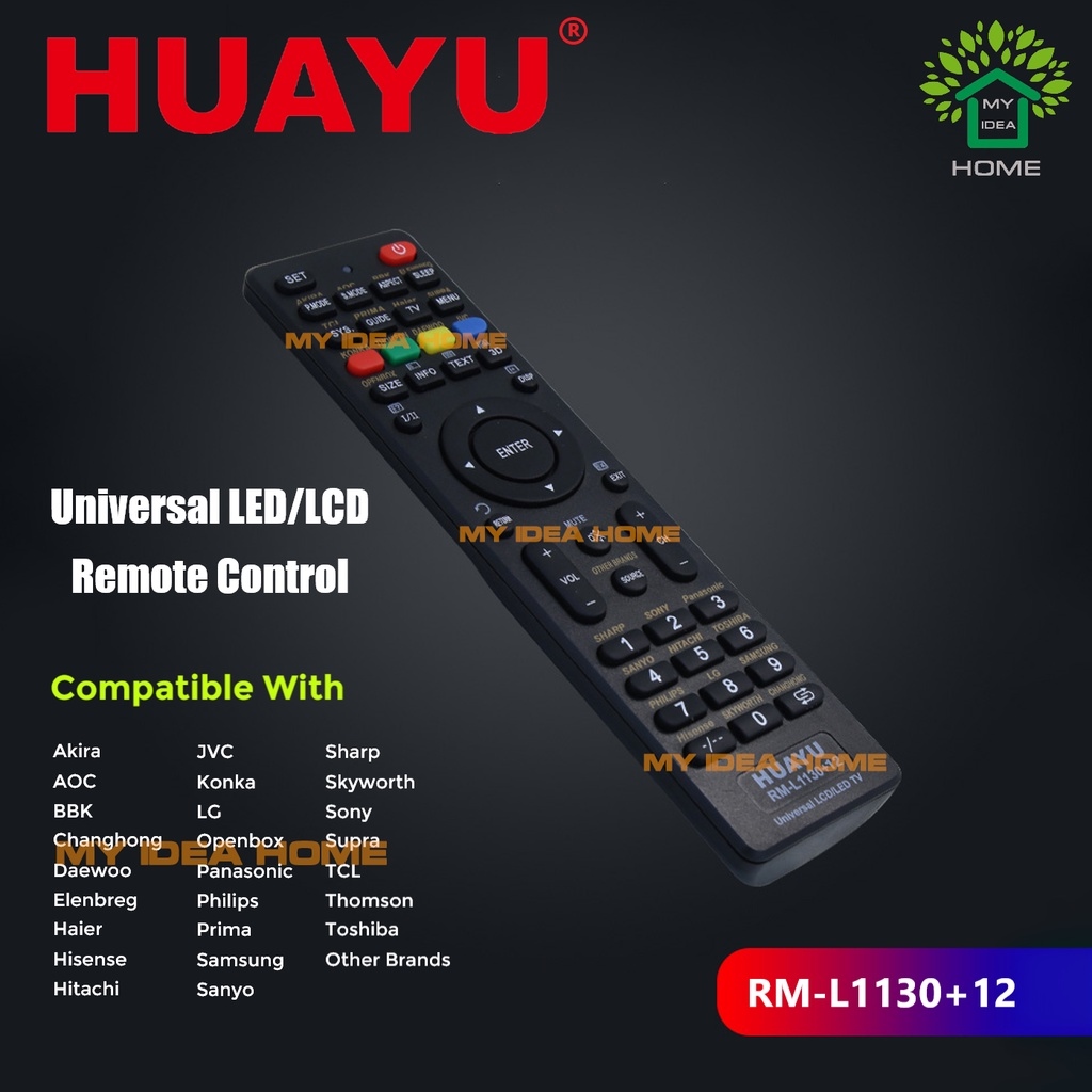 Huayu RM-L1130 12 LCD/LED Universal Remote Control | Lazada PH