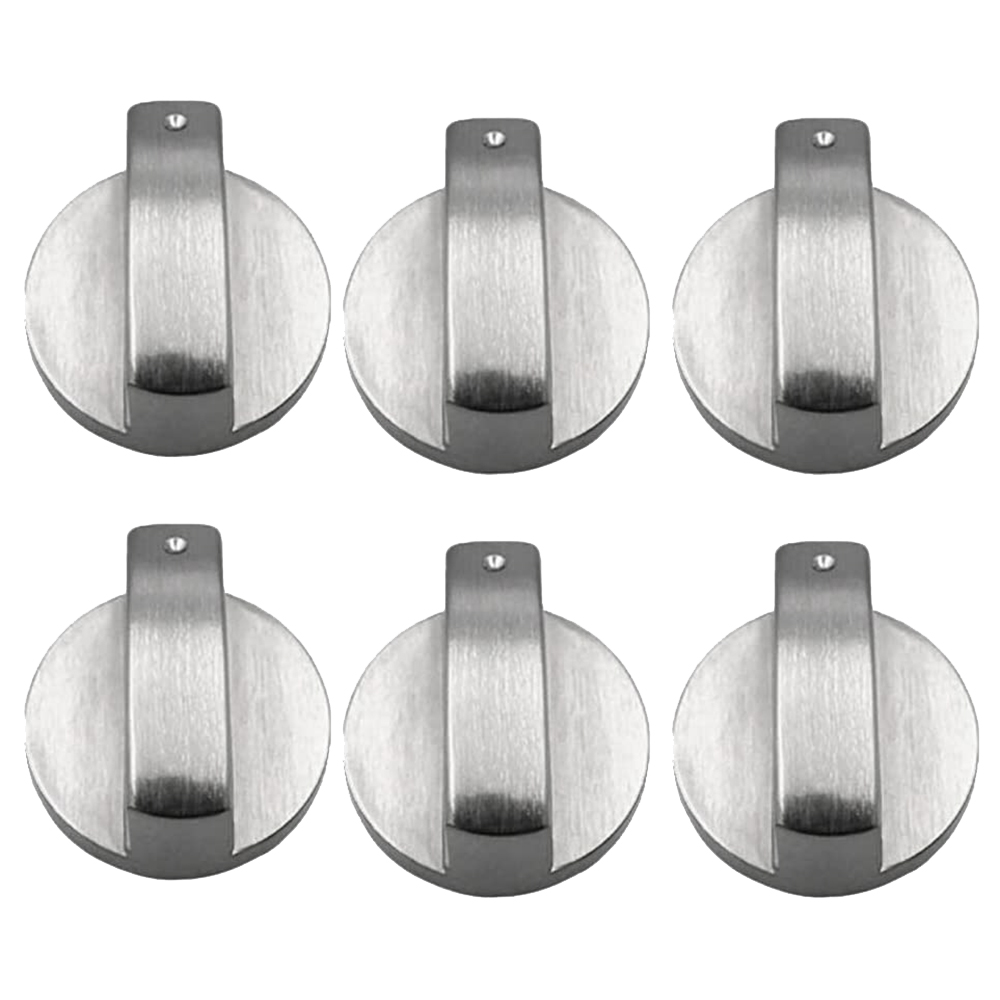 6Pcs Cooker Knobs,6mm Gas Stove Knobs Stove Replacement Metal Knobs