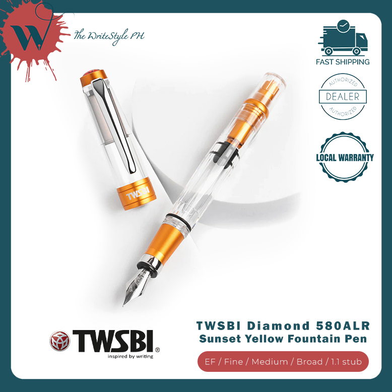 TWSBI Diamond 580ALR Fountain Pen - Sunset Yellow - Fine