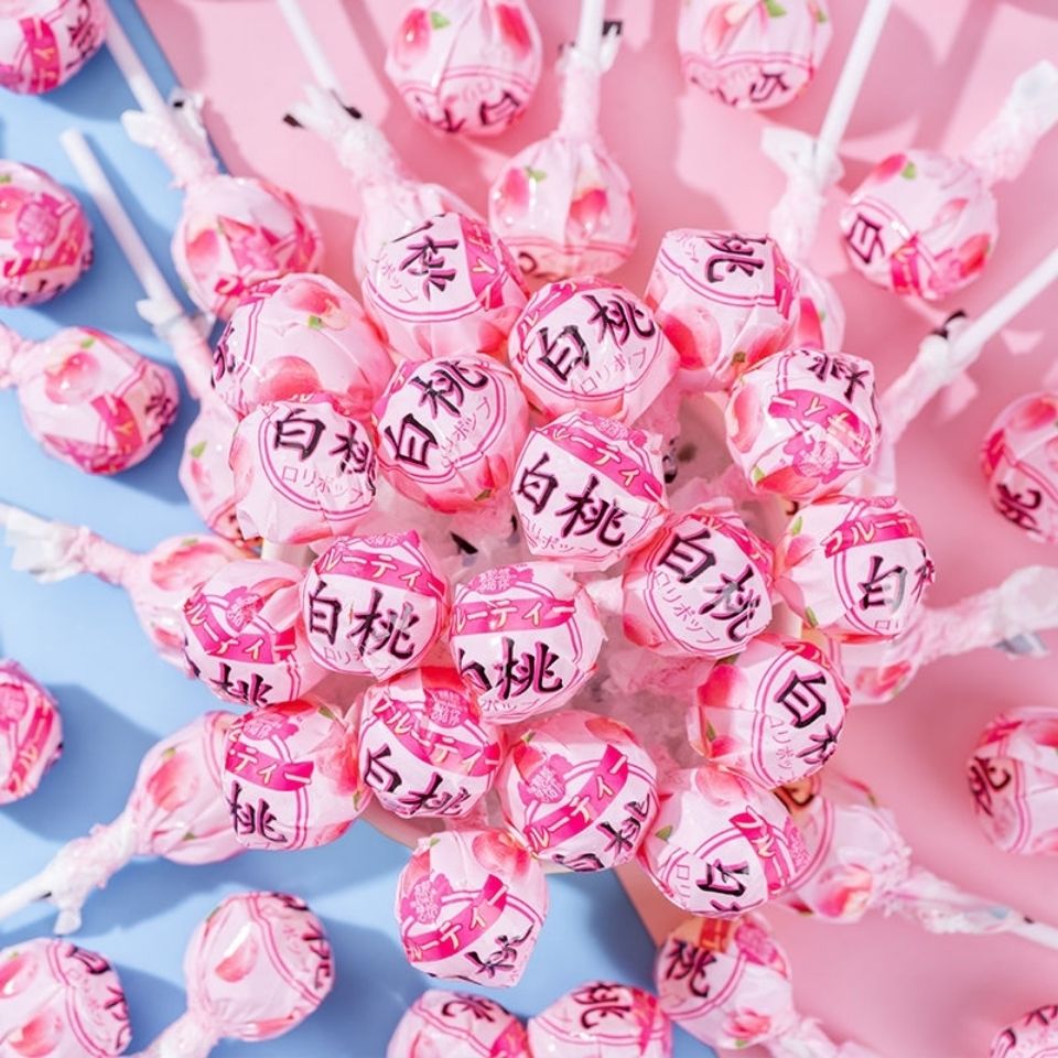 Net Red White Peach Lollipop Candy Bouquet Send Girlfriends Girl Heart