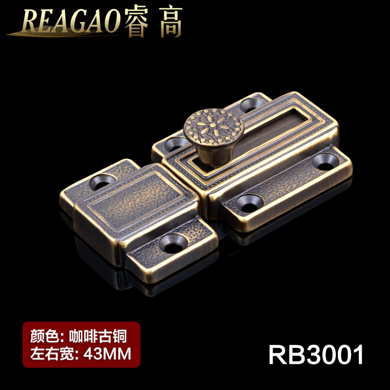 Highpurity copper bolt lock European antique copper door latch all