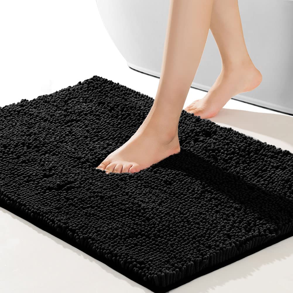  SONORO KATE Bathroom Rug 32×20, Non-Slip Bath Mat,Soft Cozy  Shaggy Thick Chenille Bath Rugs for Bathroom,Plush Rugs for Bathtubs,Water  Absorbent Rain Showers and Under The Sink (Dark Grey) : Home 