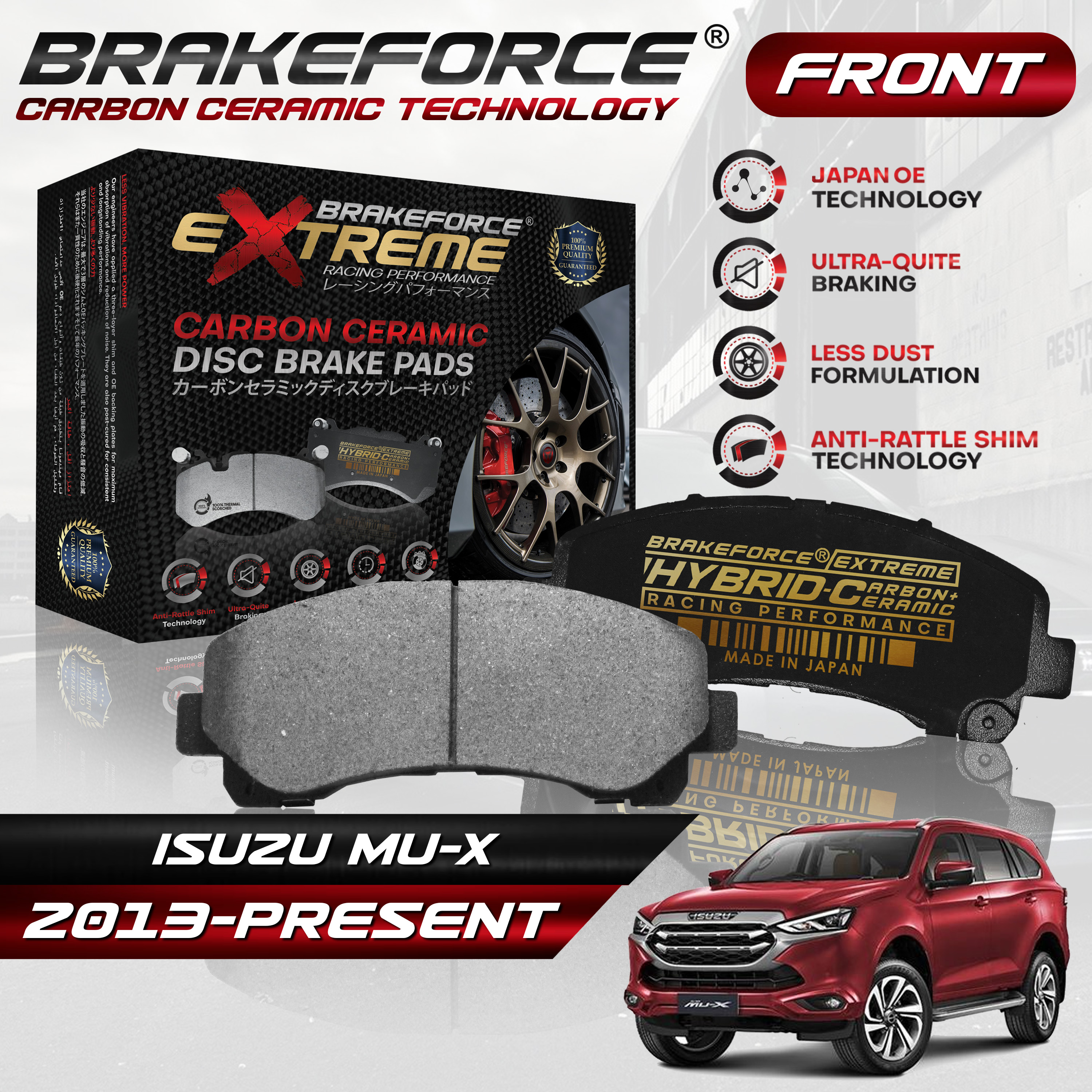 BrakeForce Extreme Carbon Ceramic Front Brake Pads For Isuzu MuX 2013