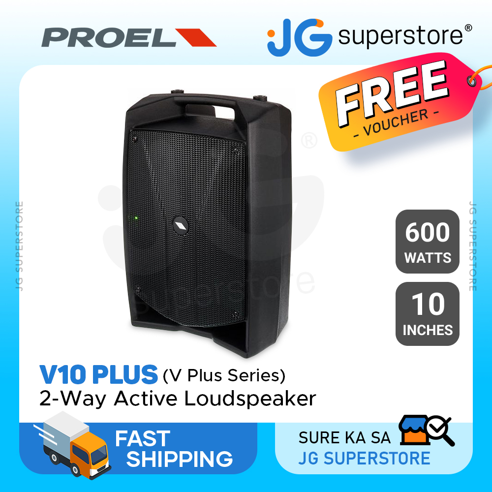 PROEL V10 PLUS 600W 2-Way Bi-Amped Class AB / D Active Loudspeaker with ...