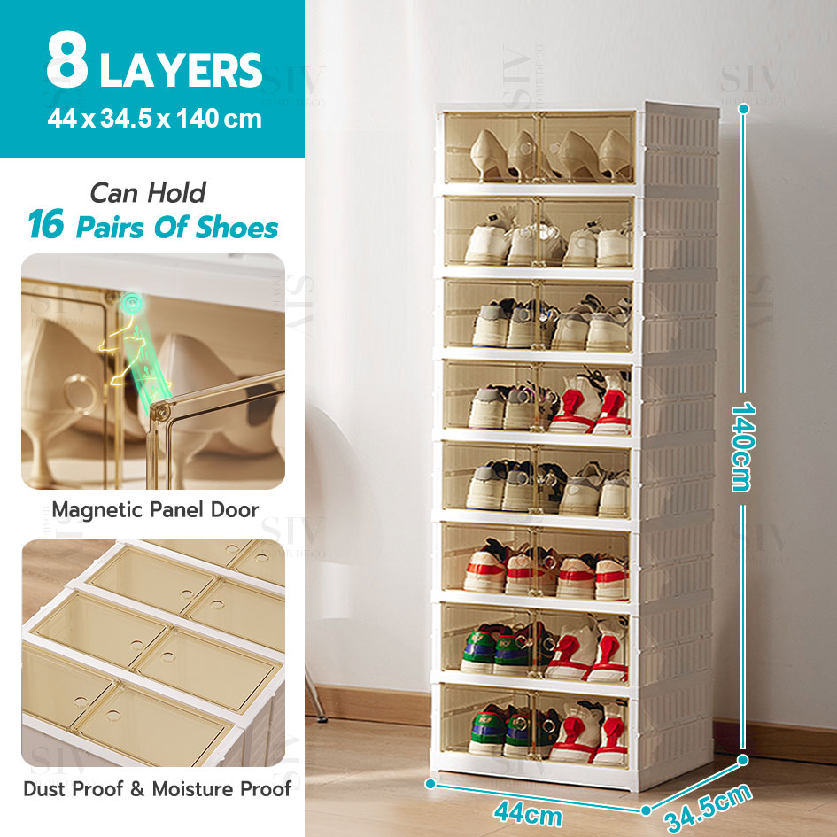 【Installation-Free】SIV Foldable Shoe Rack Folding Shoe Cabinet Shoe ...