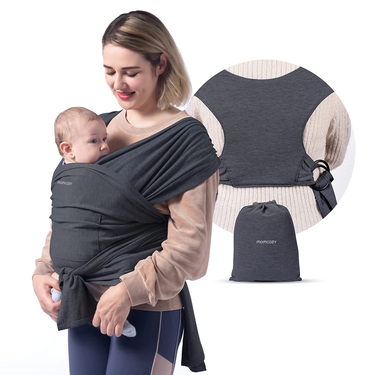 特別送料無料！】 Baby Wrap Carrier,Adjustable Baby Carrier Newborn to Toddler  Original Stretchy Infant Sling, Perfect for Newborn Babies and Children  (Grey)