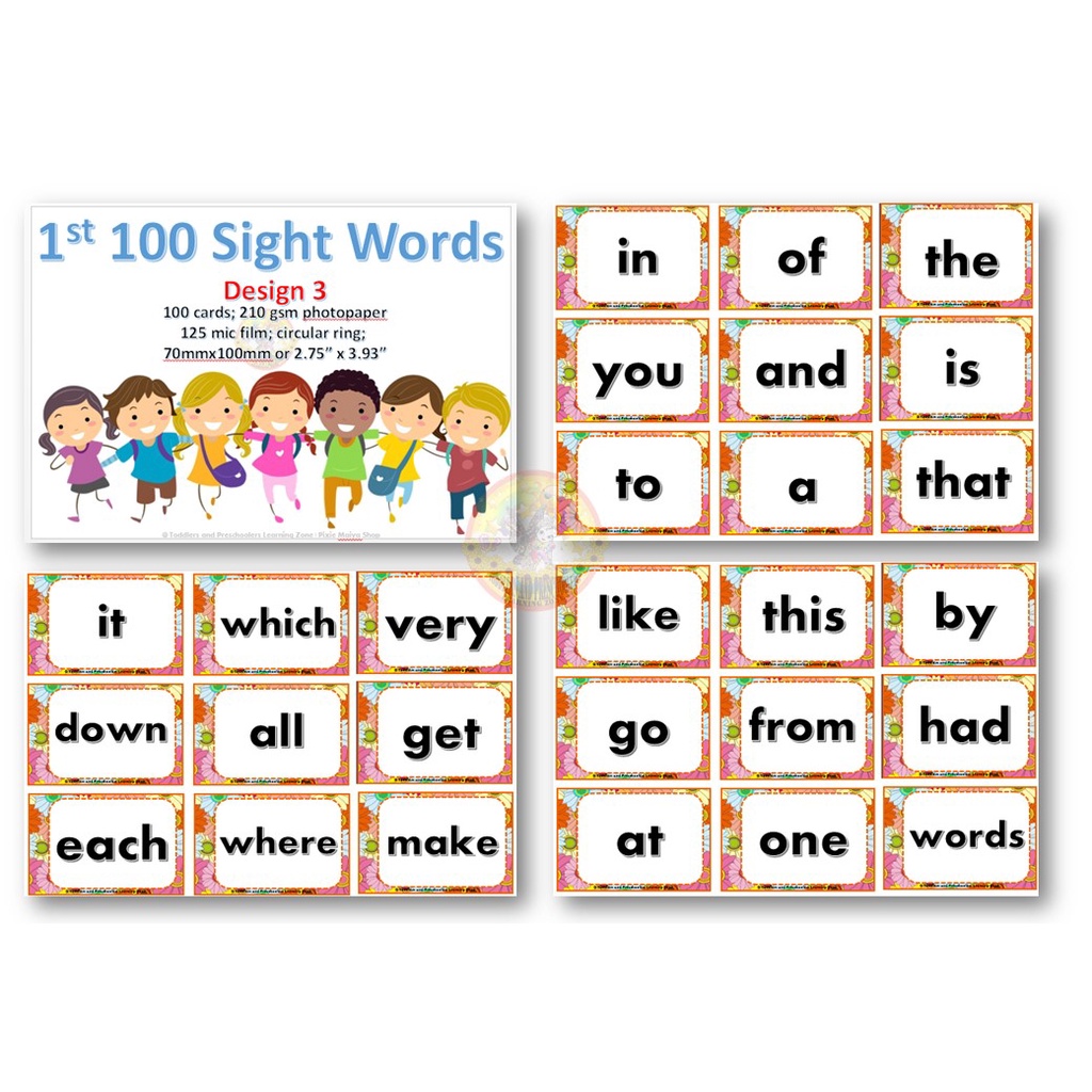 【READY STOCK】 SIGHT WORDS | FRY' FIRST 100 WORDS FLASHCARDS | DIFFERENT ...