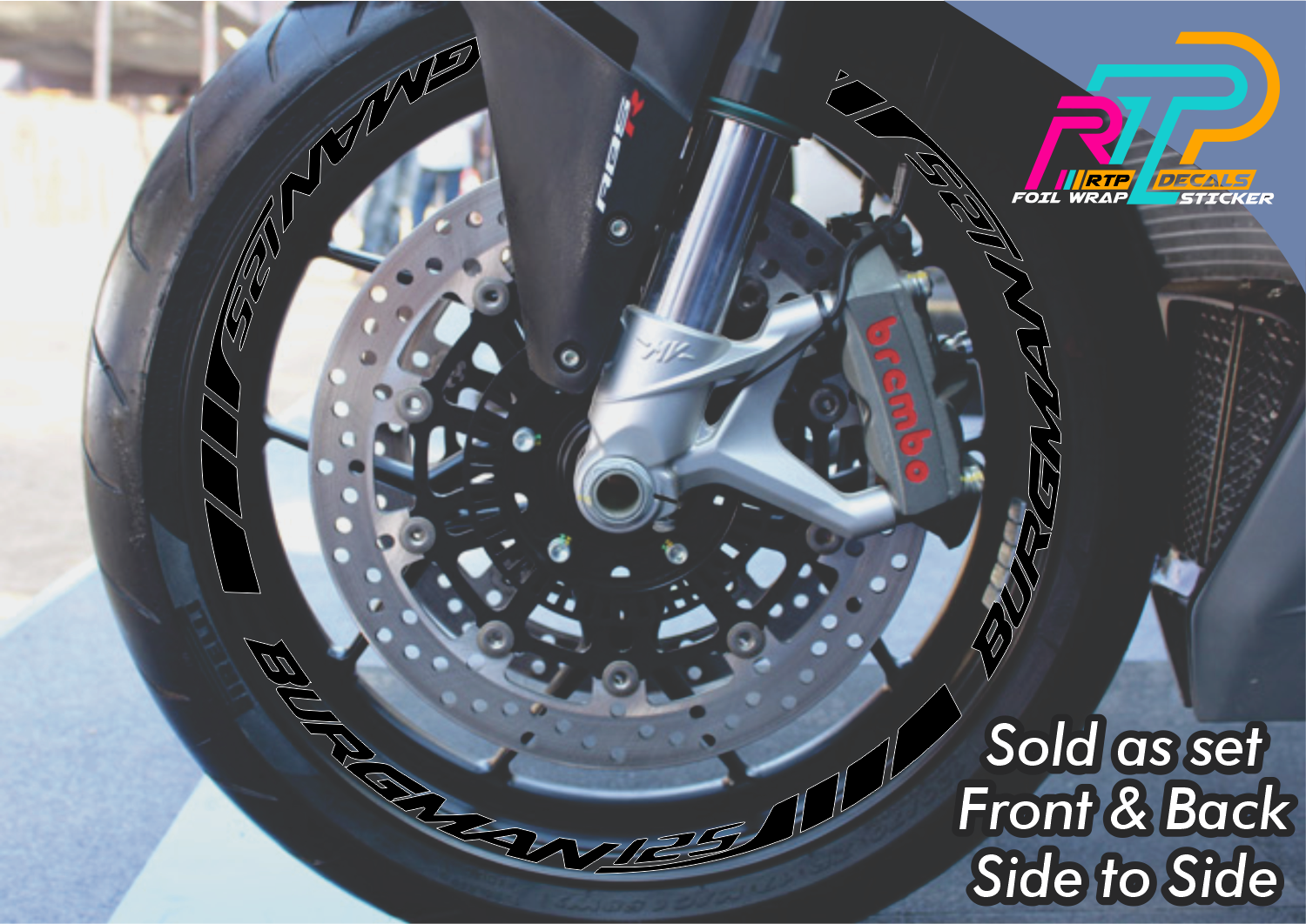 Suzuki Burgman Mags Sticker Set for 2 Wheels Front & Back | Lazada PH