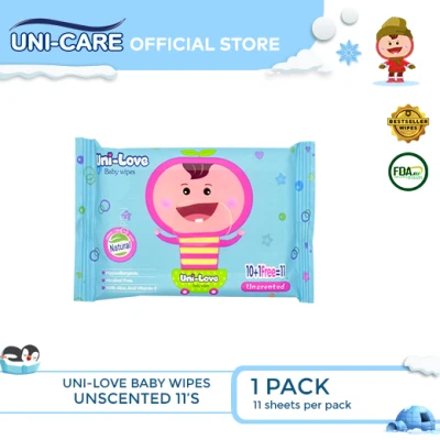 UniLove Unscented Baby Wipes 11's Pack of 1