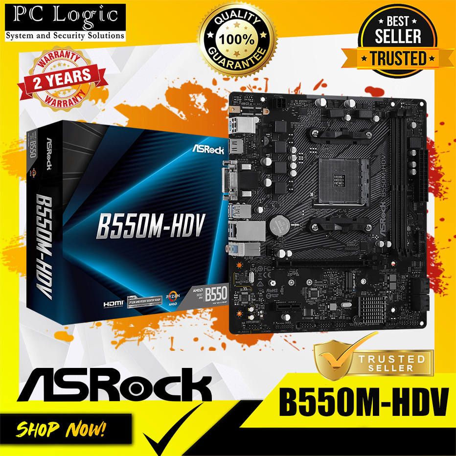 ASROCK B550M-HDV DDR4 I 2XDIMM SLOT 4XSATA3 I 90-MXBDJ0-A0UAYZ I