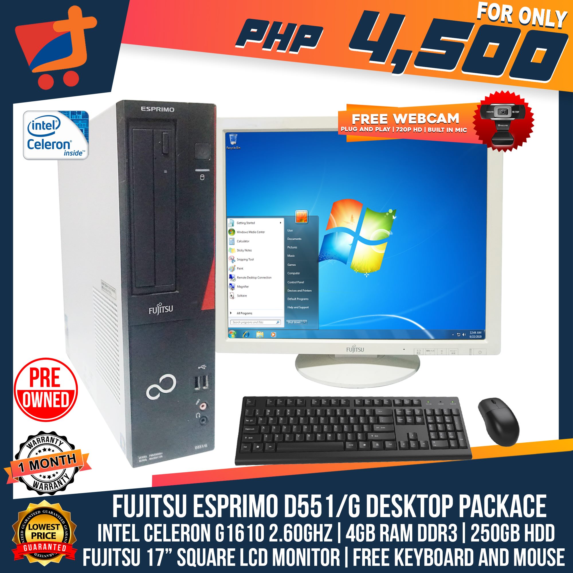 FUJITSU ESPRIMO D551/G Desktop Package | Intel Celeron G1610 2.60