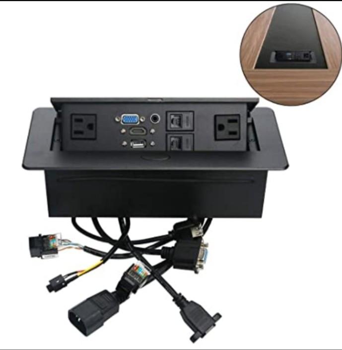 Table Pop Up Power Box-Conference Damped Multimedia Outlet Con nection ...