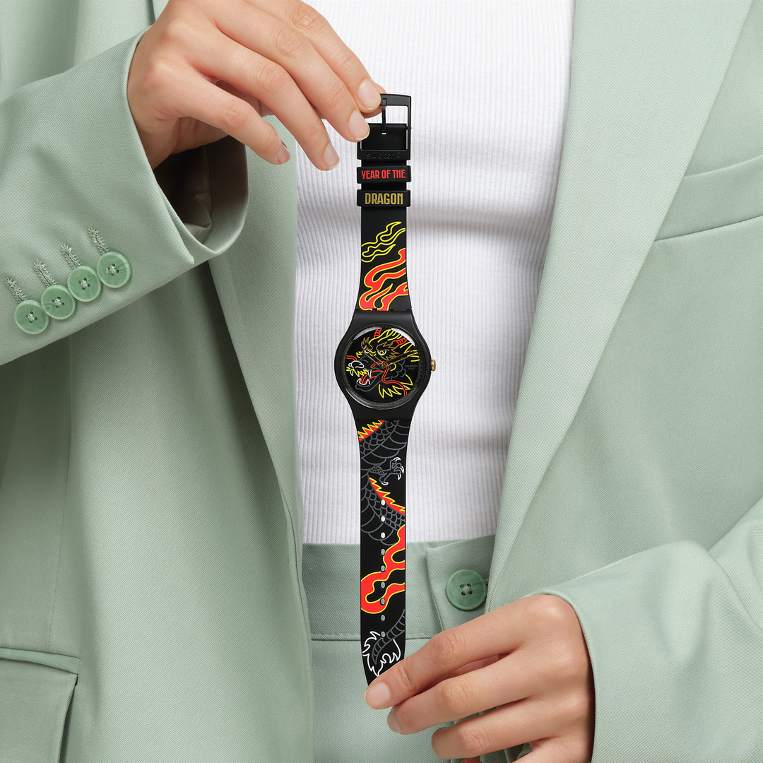 Swatch New Gent DRAGON IN WIND PAY! SO29Z137-5300 Black Silicone