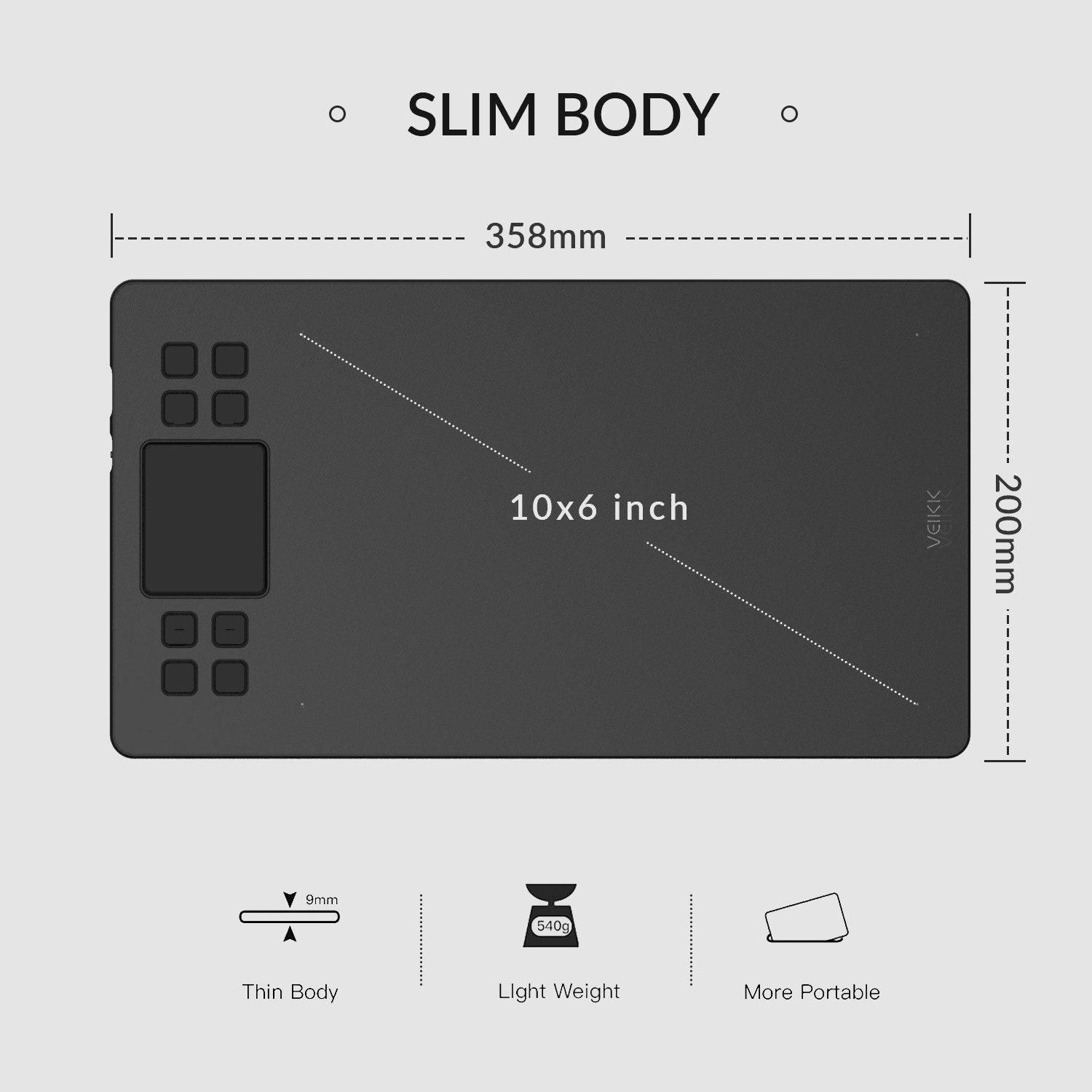 PLONAO VEIKK A50 Graphics Drawing Tablet for digital art manga tablet