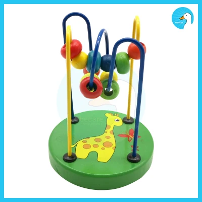 Bebecare Wooden Math Toys for Children Wood Baby Math Toys Counting Circles Around Beads Abacus Wire Maze BT0058