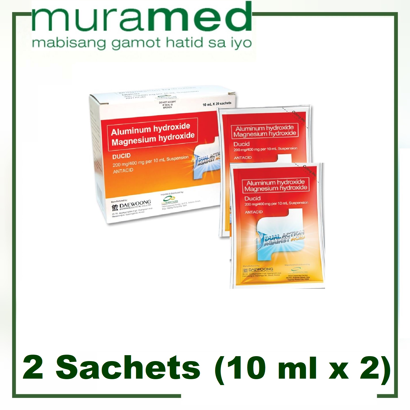 Ducid Antacid Suspension 10 mL in sachet 2's Lazada PH